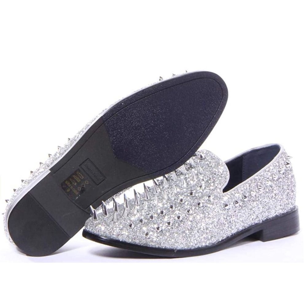 Men's Vintage Spike Dress Loafers Slip On Fashion Shoes Classic Tuxedo Dress 16s